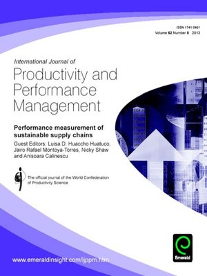 cover image of International Journal of Productivity and Performance Management, Volume 62, Issue 8